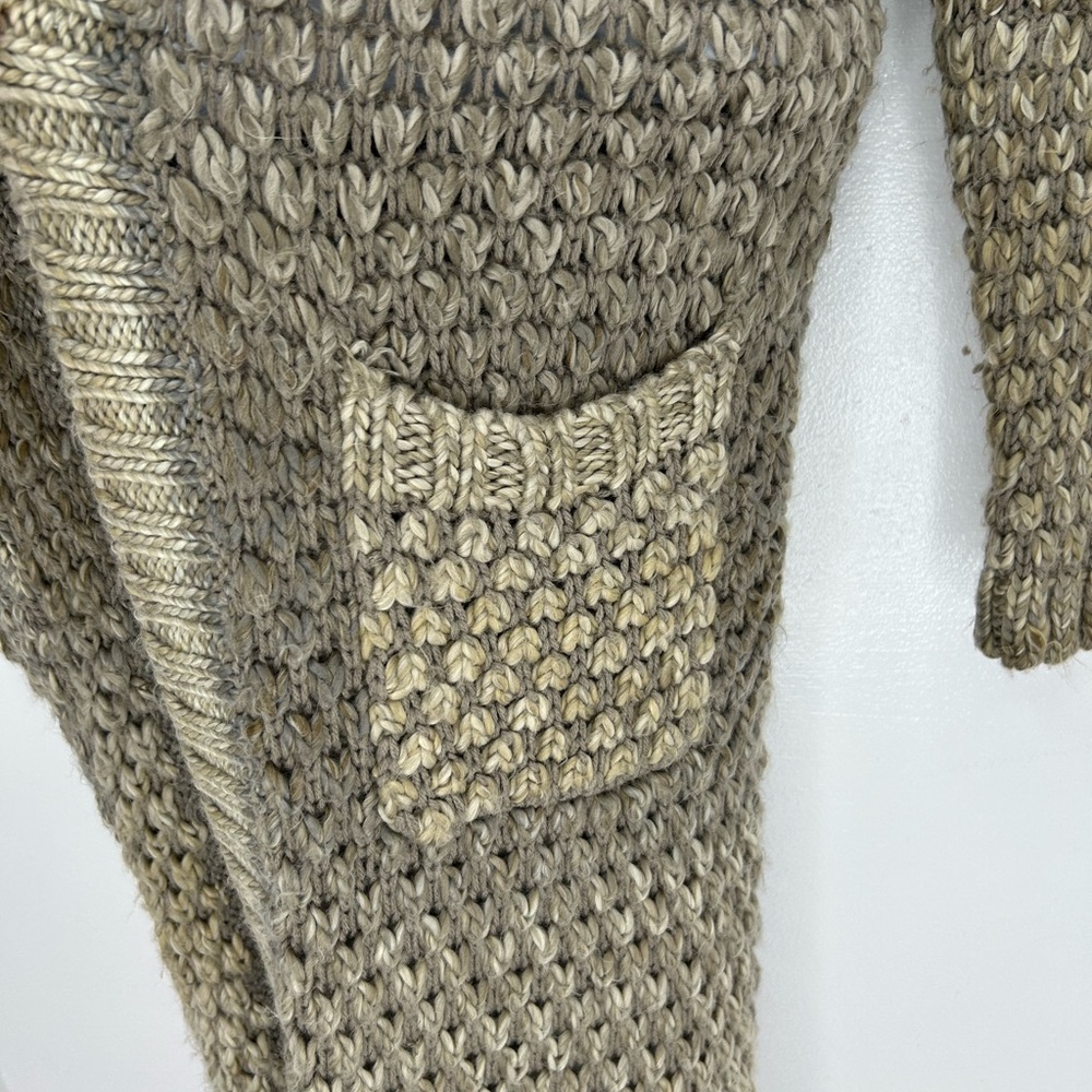 prAna Open Front Cardigan Long Duster Sweater Size Small Tan Brown Office Career - Picture 5 of 11